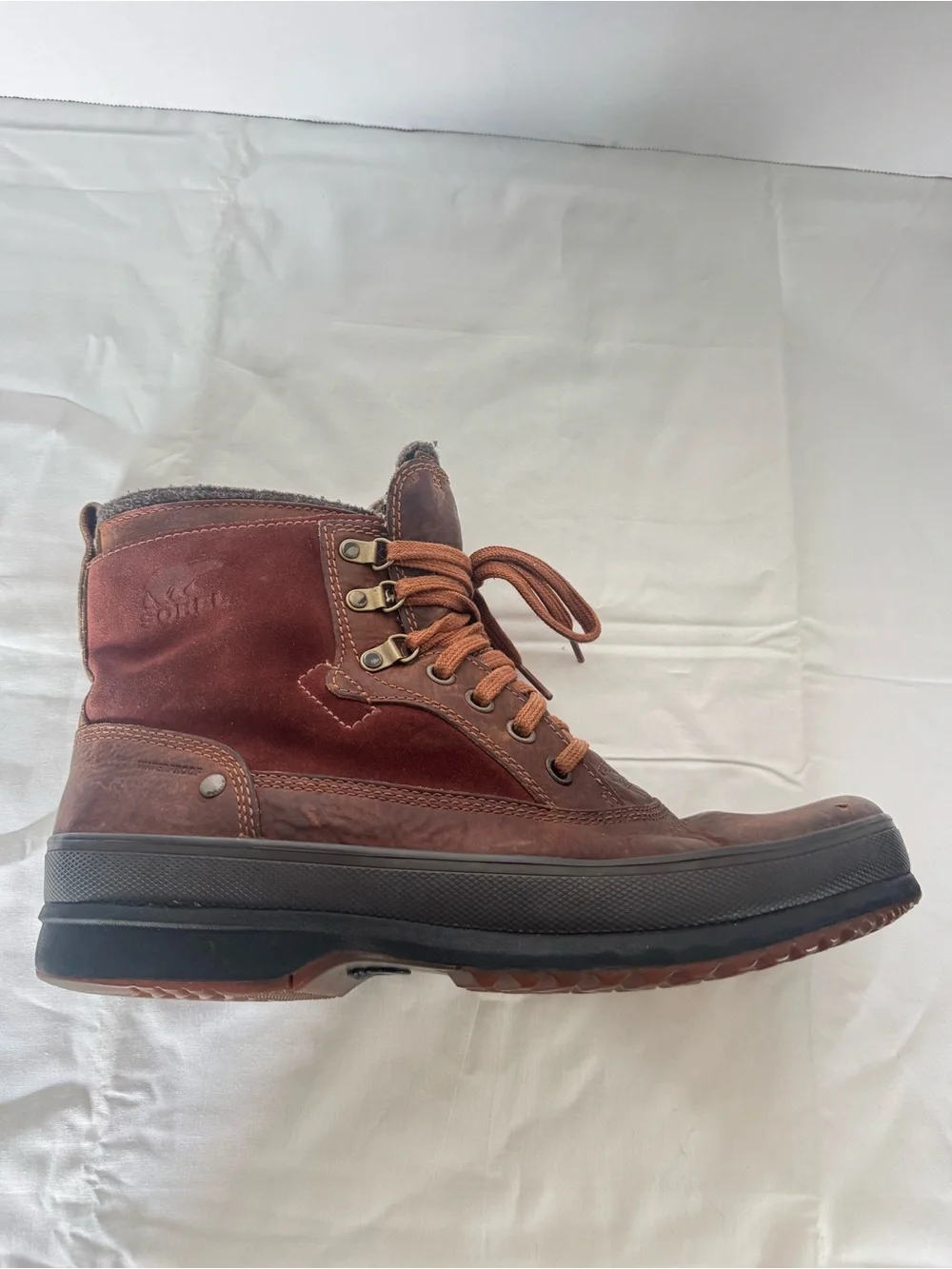 Sorel Men's Brown Leather and Suede Lace-Up Boots Size 12